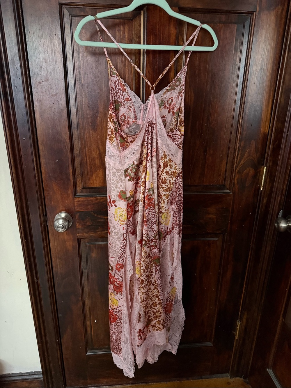 Free People Pink Floral Lace Slip Midi Dress - Picture 4 of 7